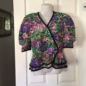 🍎 4/$30 Lady Carol of NY Vintage shortsleeve floral Blazer